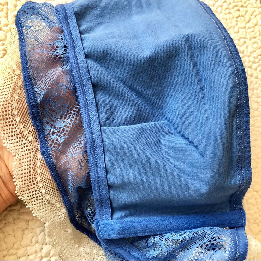 NWT $28 Calvin Klein Lace Blue and White Bandeau Size S - Picture 6 of 8